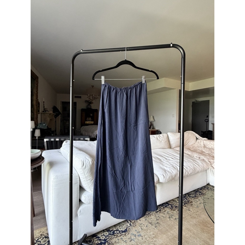 Brandy Melville Blue Solid Maxi Skirt Pull-On Elastic Waist Women's Size S